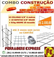 Ferragens Prontas: Coluna, Cinturão e Sapatas Combo Construção