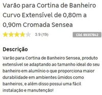 Suporte para Cortina de Banheiro