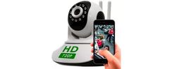 Câmeras Ip sem Fio Hd 720p 1.3 Mp Wi-fi Noturna Gira 360 Graus