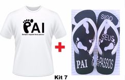 Kit Presente Personalizado Dia dos Pais Chinelo + Camiseta