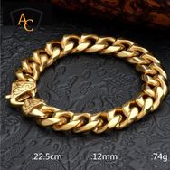 Pulseira Masculina 12mm Australiana 18k Banhada