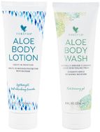Kit Banho e Hidratação Aloe Body Wash e Aloe Body Lotion