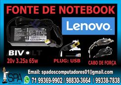 Fonte Carregador Notebook Lenovo Plug Usb em Lauro de Freitas BA