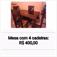 Fotos Similares: Mesa com 4 Cadeiras 