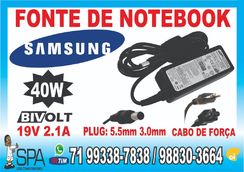 Fonte Notebook Samsung 19v 2.1a 40w Plug 5.5mm X 3.0mm em Salvador BA