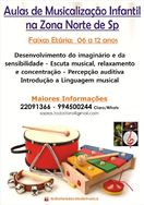 Aulas de Musicalização Infantil na Zona Norte de SP na Região do Tucur