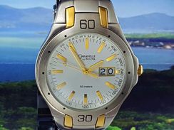 Relógio Caravelle Bulova 45b16 Tom Ouro e Prata com Data