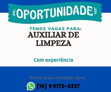 Vaga para Auxiliar de Limpeza