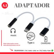 Adaptador Tipo C Saida P2+recarga Celular Xtrad Xt2144