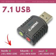 Adaptador Original Marca Comtac de Som Usb 7.1 Canais 2 Entradas Adapi