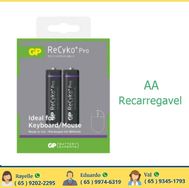 Pilha Recarregável Gp Aa P Tel Mouse Teclado S Fio 1800mah