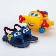 Chinelo de Dedo Bebê Kidy Avião Azul com Brinquedo Kidy Cod 00109574466-19