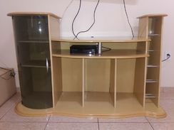 Rack Beje com Porta de Vidro