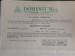 19 Ações ao Portador da Empresa Dominium S.A Indústria e Comérci