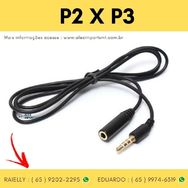 Cabo Extensor P3 4 Vias para Headset Celular para P3 Femea