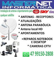 Antenas Parabólicas Antenas de Satellite Câmeras Cftv Reparo Note