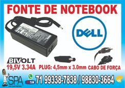 Fotos Similares: Fonte Carregador para Notebook e Netbook Dell Pino Fino 19,5v 3.34a 65 