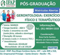 Pós-graduação em Gerontologia: Exercício Físico e Terapêutico