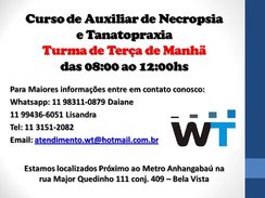 Curso Integrado de Necropsia e Tanatopraxia na Wt Centro de Estudos