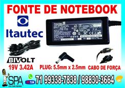 Fonte Carregador Notebook e Netbook Itautec 19v 3.42a 65w em Ssa BA