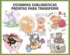 Kit com 20 Estampas Sublimáticas Prontas para Transferir