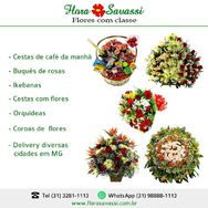 Contagem MG Floricultura Entrega Cesta de Café, Rosas, Buquê de Rosas