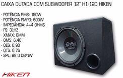 Caixa Dutada com Subwoofer 12" H1 12d Hiken