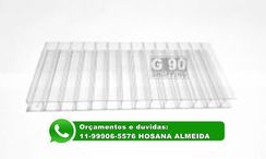 Placa Chapa de Policarbonato Alveolar 4mm Cristal