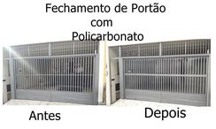 Realizamos Fechamento de Portão com Policarbonato