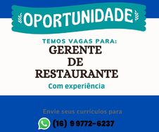 Vaga para Gerente de Restaurante