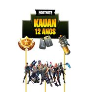 Topo de Bolo Personalizado Fortnite