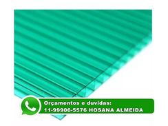 Placa Alveolar de Policarbonato Verde 4mm 1,05 X 6,00 Mts