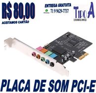 Placa de Som 5.1 Pci-e 1x 5 Canais Pci Express