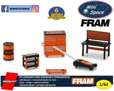 Greenlight Kit Diorama Garagem e Ferramentas Fram 1/64