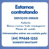 Estamos Contratando para Serviços Gerais