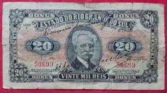 Cédula 20 Mil Réis RS Bônus 1934 Efígie Central RR