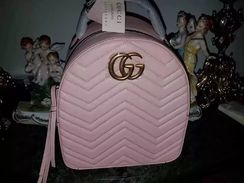 Bolsa Feminina Mochila Lançamento Rosa Couro Genuino