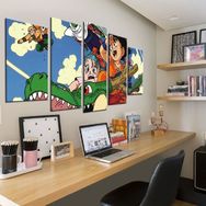 Quadros Decorativos Anime Equipe Dragon Ball Mosaico 3d - 5 Peças