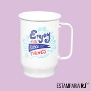 Caneca de Alumínio Branca Personalizada