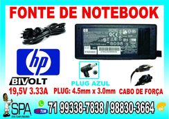 Fonte Carregador Hp 19v 2.42a Plug Azul 4.5mm X 3.3mm em Salvador BA