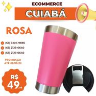 Copo Termico Pink Beber Refri Gelado com Tampa