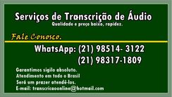 Serviços de Transcrição de áudio R$ 60,00