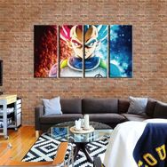 Quadros Decorativos Anime Dragon Ball Vegeta Mosaico 3d - 4 Peças