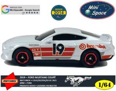 Matchbox 2019 Ford Mustang Coupê Cor Branco 1/64