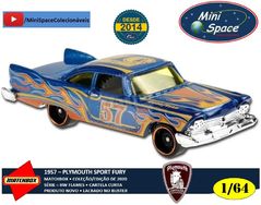 Hot Wheels 1957 Plymouth Fury Cor Azul Flames 1/64