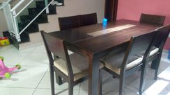 Conjunto de Mesa e 6 Cadeiras Cor Escura Sylvia Design