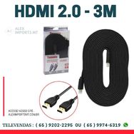 Cabo Hdmi 3 Metros 2.0 Achatado Ponta Dourada 1080p