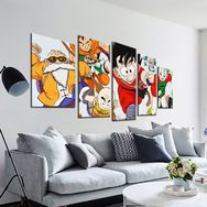 Quadros Decorativos Anime Dragon Ball Goku Mosaico 3d - 5 Peças