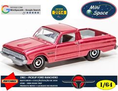 Matchbox 1961 Ford Ranchero Pickup Cor Rosa 1/64