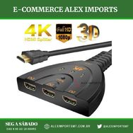 Adaptador Multiplicador Hub Switch Hdmi 3x1 Splitter 4k 3d